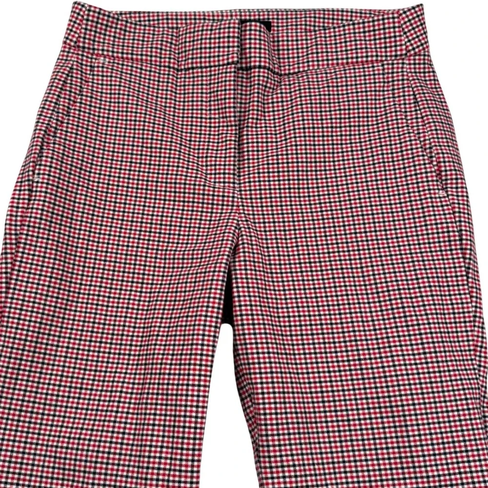 J Crew Hayden Kickout Crop Pant Womens 4 Red Plaid Gingham Wide Leg AJ425
